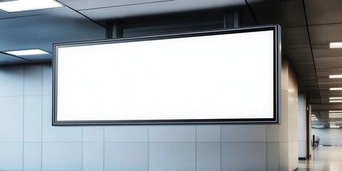 Blank Billboard in Modern Building