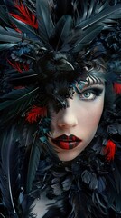 Abstract beautiful woman face design banner.