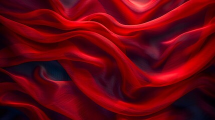 Obraz premium red fabric close-up wave background