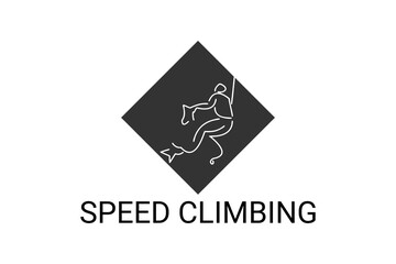 Sport Climbing sport vector line icon. practice climbing. sport pictogram, vector illustration.