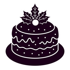 Christmas cake icon vector art illustration
