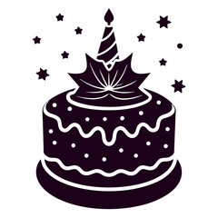 Christmas cake icon vector art illustration