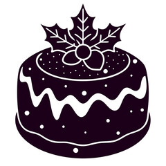 Christmas cake icon vector art illustration