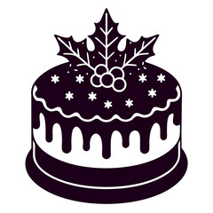 Christmas cake icon vector art illustration