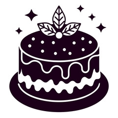 Christmas cake icon vector art illustration