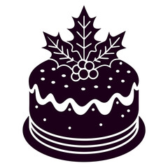 Christmas cake icon vector art illustration