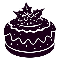 Christmas cake icon vector art illustration