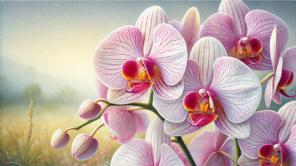 orchid flowers of the sunset