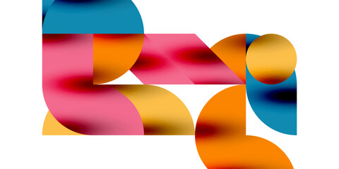 Shadow effect shiny circles and round triangles geometric modern art. Vector Illustration For Wallpaper, Banner, Background, Card, Book Illustration, landing page