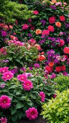 Naklejka premium a garden filled with lots of colorful flowers