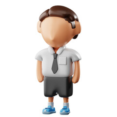 3D Boy Student Illustration