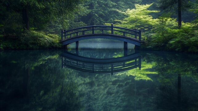 small bridge over mirror lake : Generative AI