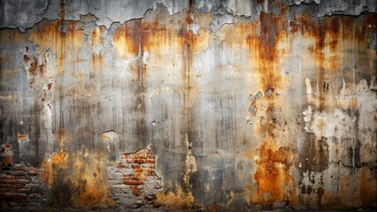 Naklejka premium Grunge ruined rusty grey wall background , grunge, ruined, rusty, grey, wall, background, texture, old, weathered, decay, aged