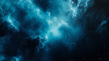 Fototapeta premium Ethereal Nebula Background This turquoiseblue background image will slip seamlessly into your next slide presentation : Generative AI