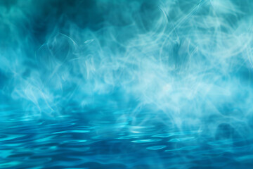Serene Blue Mist Over Water Creating a Calm and Mystical Background  Copyspace