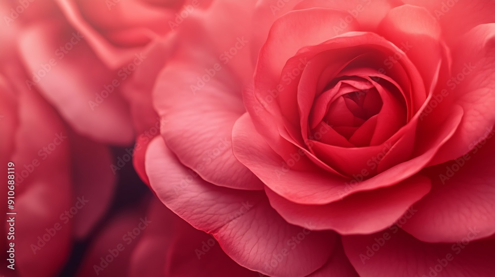 Poster the close up beautiful pink rose on red rose background pink filter on center image for presentation