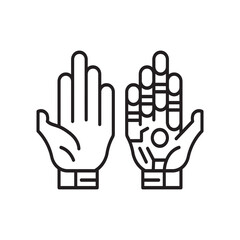 human and robot handshake logo icon