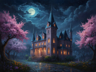 castle in night