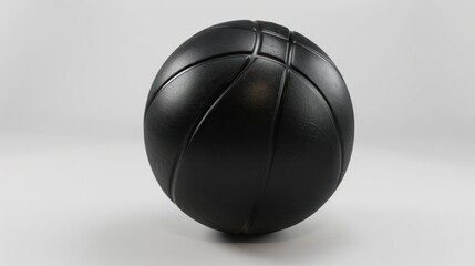 Black Basketball on a White Background