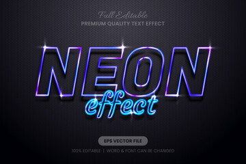 Neon Effect Editable Text Effect, Font Graphic Style