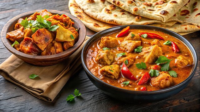 Chilly chicken with Kerala parathas, perfect combination of spicy Asian curry with layered flatbread , Chilly chicken