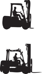 Forklift silhouette heavy machine 