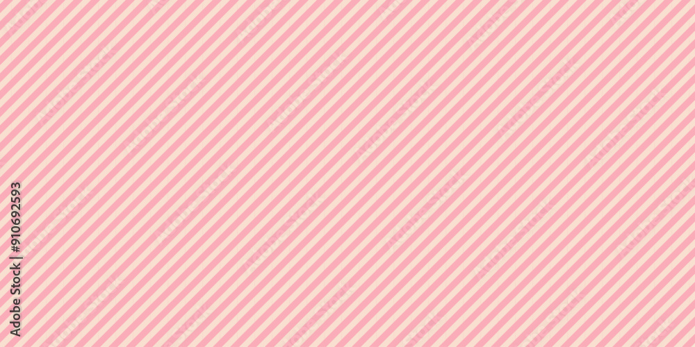 Wall mural Pattern diagonal stripes pink and beige color. Stripes parallel pattern thin line.