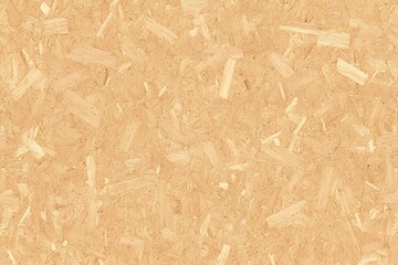 Obraz premium Seamless compressed wood particle board background texture. Tileable light brown pressed redwood, pine or oak fiberboard, plywood or OSB Oriented strand board backdrop pattern
