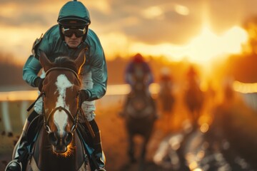 Gallop to Victory: Equestrian Rider Competing with Horse