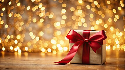 Christmas gift with colorful bokeh background, Christmas, gift, bokeh, holiday, festive, present, celebration, decorations