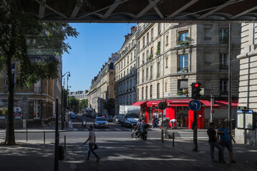 Obraz premium High definition street view of the Eiffel Tower in Paris, France, Olympic Games, ancient architecture, cultural history