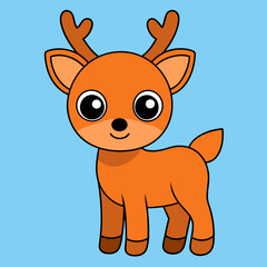 Cute deer cartoon vector art illustration design