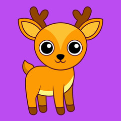 Cute deer cartoon vector art illustration design