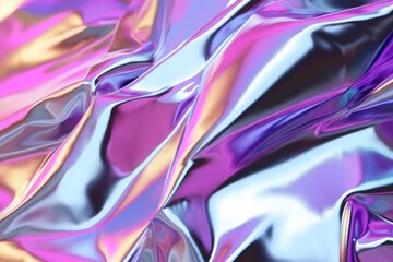 Crumped foil backgrounds purple silk.