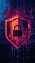 Digital representation of cybersecurity with a