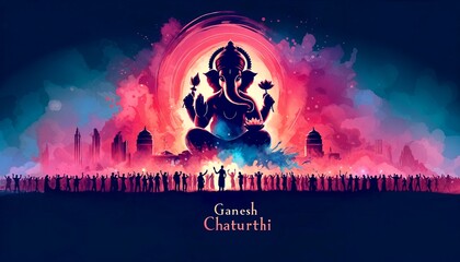 Abstract illustration of celebrating ganesh chaturthi.