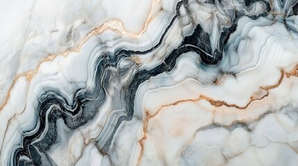 Abstract Marble Background with Swirling Veins and Gold Accents
