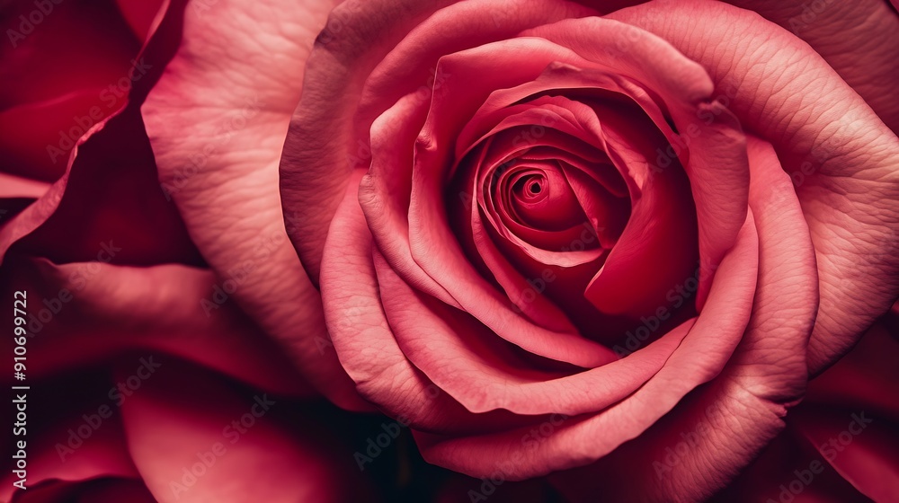Poster the close up beautiful pink rose on red rose background pink filter on center image for presentation