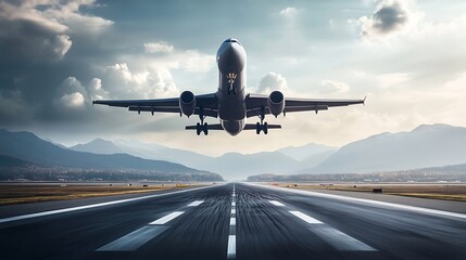 2024 begins plane takeoff travel in the new year vacations plane taking off purposes of 2024 begin destinations 2024 Airplane Planes Take Off Passenger Plane Fly Landing Strip Airport : Generative AI