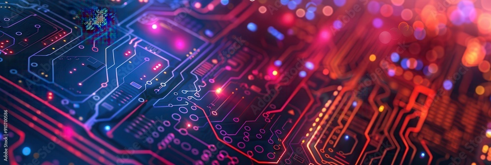 Wall mural abstract circuit. array of technological industry for business communication in cyber world