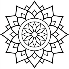 Fototapeta premium Circular pattern in the form of a mandala. Henna tatoo mandala. Mehndi style. Decorative mandala pattern in oriental style.