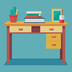 office desk vector silhouette icon for design