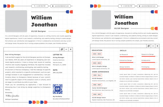 Creative CV Resume UI UX Designer