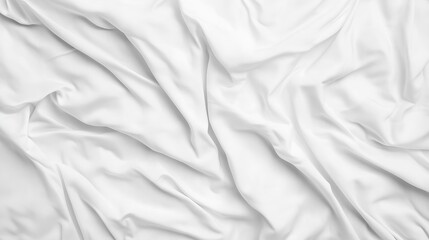 Obraz premium Abstract white wrinkled bedding sheet fabric texture background : Generative AI