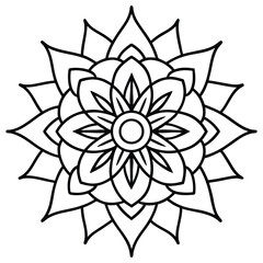 Simple mandala design for coloring
