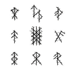 Tree black branch bind runes set