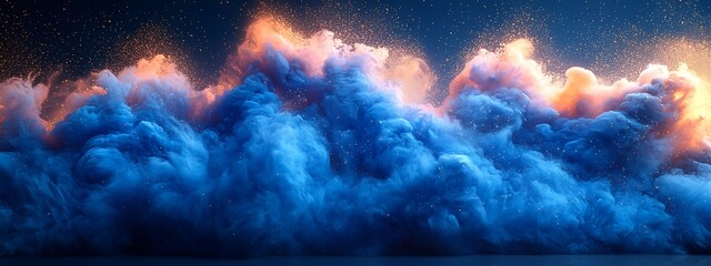 Blue Powder Explosion Abstract Art  blue powder splash  blue smoke 