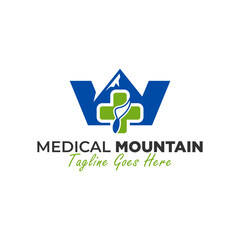 health logo on mountain with letter W