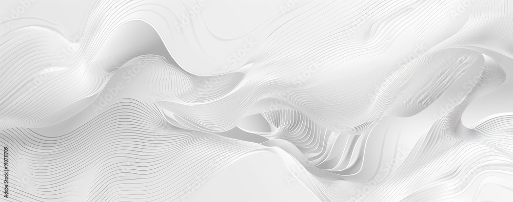 Poster abstract white curving lines and shapes