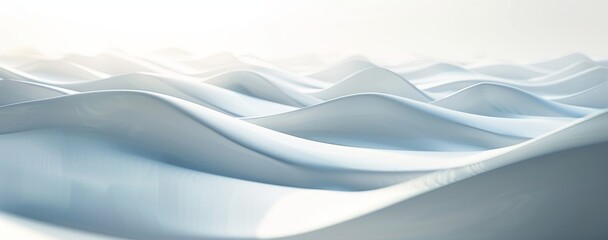 Abstract White Wavy Surface with Soft Lighting
